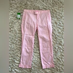 Lilly Pulitzer 4 Elaine Ankle Pants Light Pink Casual Cropped Pockets 32 waist